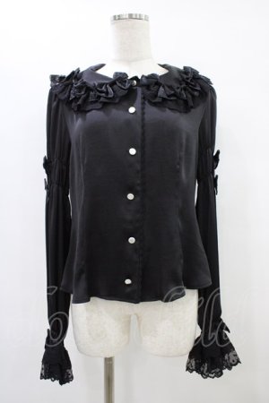 画像: Angelic Pretty / Trio Ribbonブラウス Free ブラック H-25-09-04-1033-AP-BL-NS-ZH