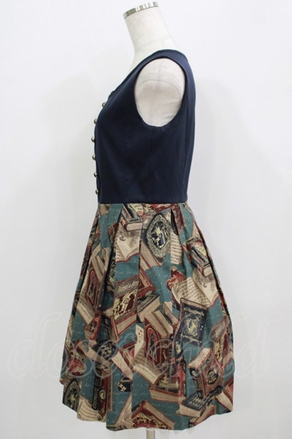 画像2: Jane Marple / フェアリーテイルBOOKビスチェドレス  ネイビー H-25-09-04-050-JM-OP-KB-ZH (2)