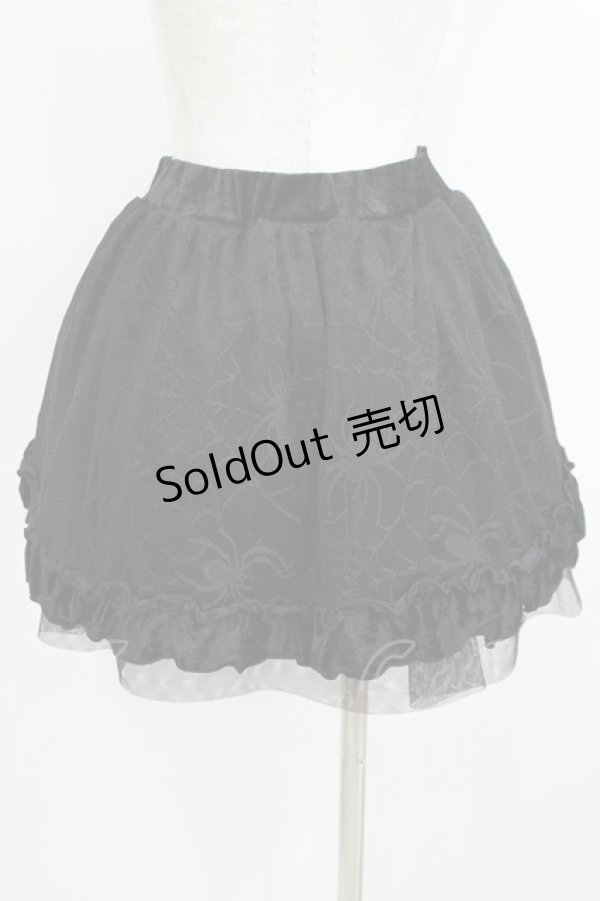 画像3: Qutie Frash / 蜘蛛チュールフリルスカート  黒 H-25-09-04-053-QU-SK-KB-ZH (3)