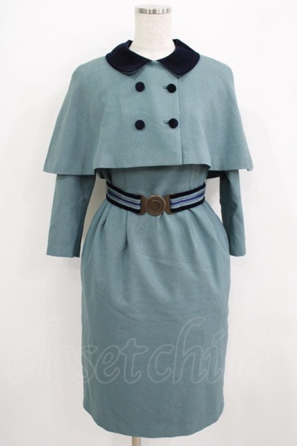 画像1: MILK / キャサリンTwin SET  ミスティーグリーン×ネイビー H-25-09-04-055-ML-OP-KB-ZH (1)