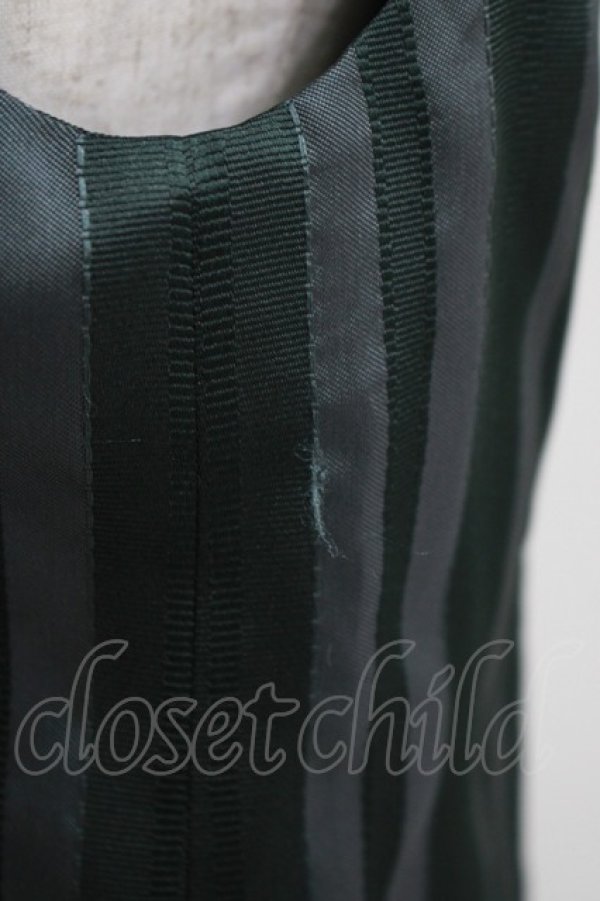 画像5: Jane Marple / レジメンタルストライプローウエストジャンパースカート M グリーン H-25-09-04-058-JM-OP-KB-ZH (5)