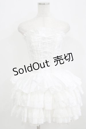 画像: ATELIER PIERROT / ミニコルセットワンピース  ホワイト H-25-09-04-060-EL-OP-KB-ZH