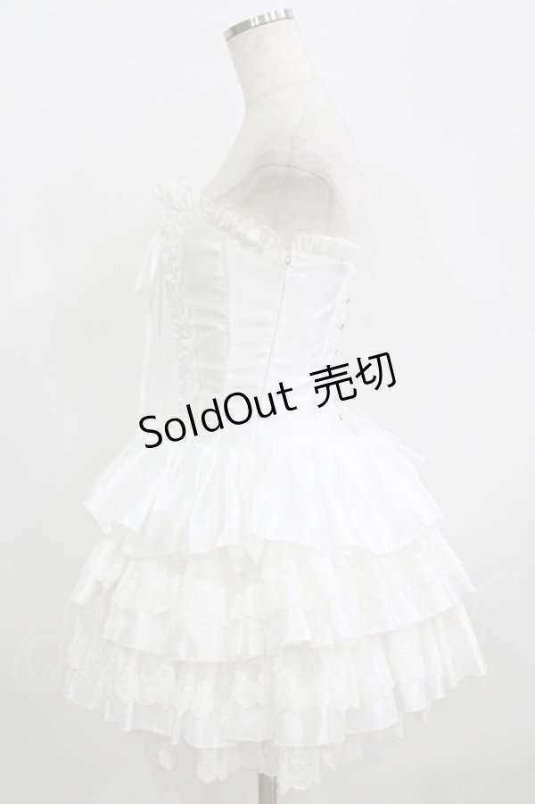 画像2: ATELIER PIERROT / ミニコルセットワンピース  ホワイト H-25-09-04-060-EL-OP-KB-ZH (2)
