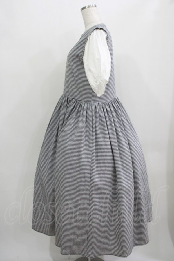 画像2: merry jenny / checkドッキングパフワンピース  ブラック H-25-09-04-007-LO-OP-KB-ZH (2)