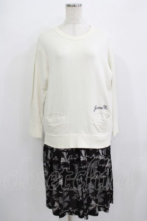 画像: Jane Marple / Jane's drawingのトロンプルイユドレス M アイボリー×ブラック H-25-09-04-061-JM-OP-KB-ZH