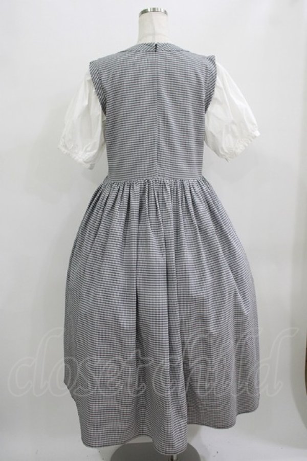 画像3: merry jenny / checkドッキングパフワンピース  ブラック H-25-09-04-007-LO-OP-KB-ZH (3)