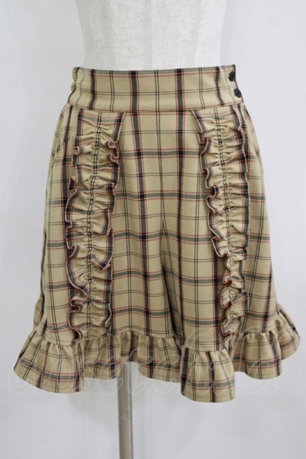 画像1: MILK / Check Checkキュロット  ベージュ H-25-09-04-065-ML-PA-KB-ZH (1)