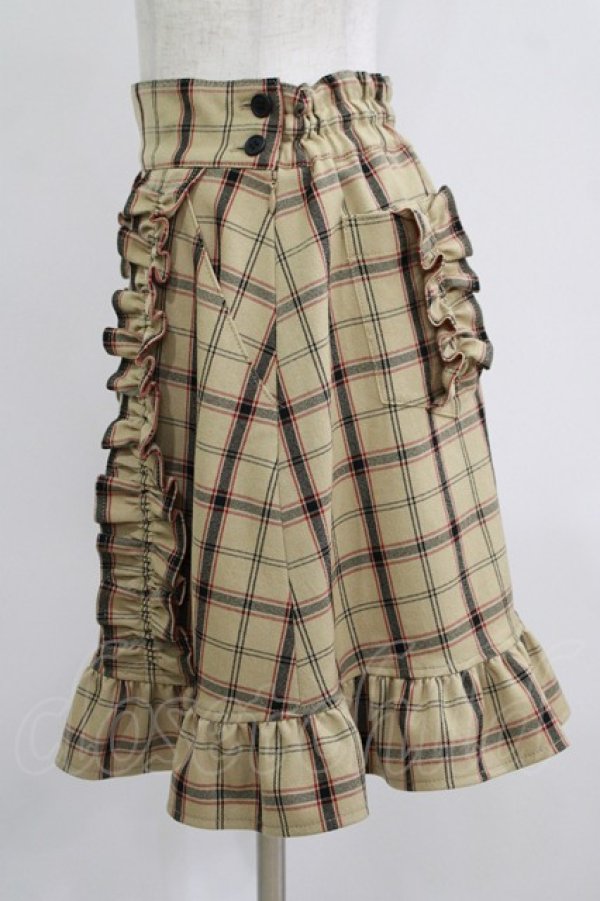 画像2: MILK / Check Checkキュロット  ベージュ H-25-09-04-065-ML-PA-KB-ZH (2)