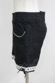 画像2: PEACE NOW / はしごレースショートパンツ  黒×白 H-25-09-04-066-PU-PA-KB-ZH (2)