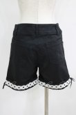 画像3: PEACE NOW / はしごレースショートパンツ  黒×白 H-25-09-04-066-PU-PA-KB-ZH (3)