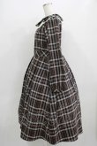 画像2: Melody BasKet / リボンとレースカラーのタータンチェックワンピース M ブラウン H-25-09-04-008-LO-OP-KB-ZH (2)