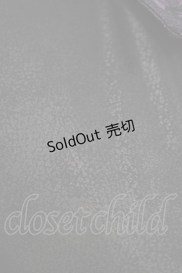 画像4: Qutie Frash / タイ付ジャガード切替ブラウス  黒×紫 H-25-09-04-072-QU-BL-KB-ZH (4)