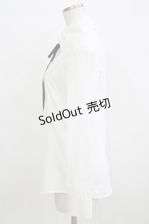 画像2: GOLD SEAL / リボン付長袖ブラウス  白 H-25-09-04-073-GO-BL-KB-ZH (2)