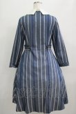 画像3: Jane Marple / Ribbon stripe jacquardのパブリックドレス  ブルーグレー H-25-09-04-001-JM-OP-KB-ZH (3)