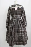 画像3: Melody BasKet / リボンとレースカラーのタータンチェックワンピース M ブラウン H-25-09-04-008-LO-OP-KB-ZH (3)