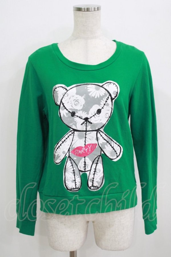 画像1: elements,H PARTY!! / ベアスウェットトップス  グリーン H-25-09-04-075-PU-TO-KB-ZH (1)
