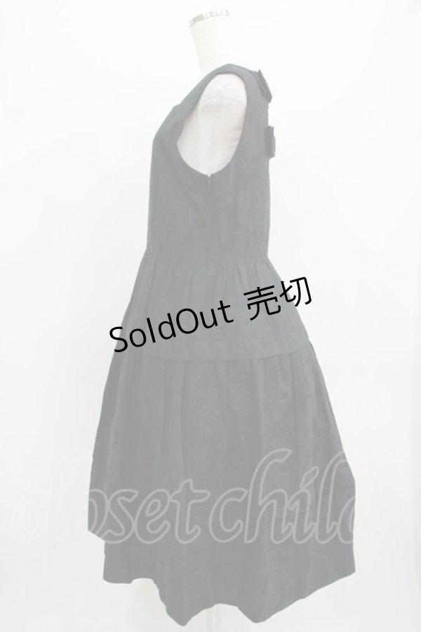 画像2: Jane Marple / Alice jacquardスクエアドレス  ブラック H-25-09-04-002-JM-OP-KB-ZH (2)