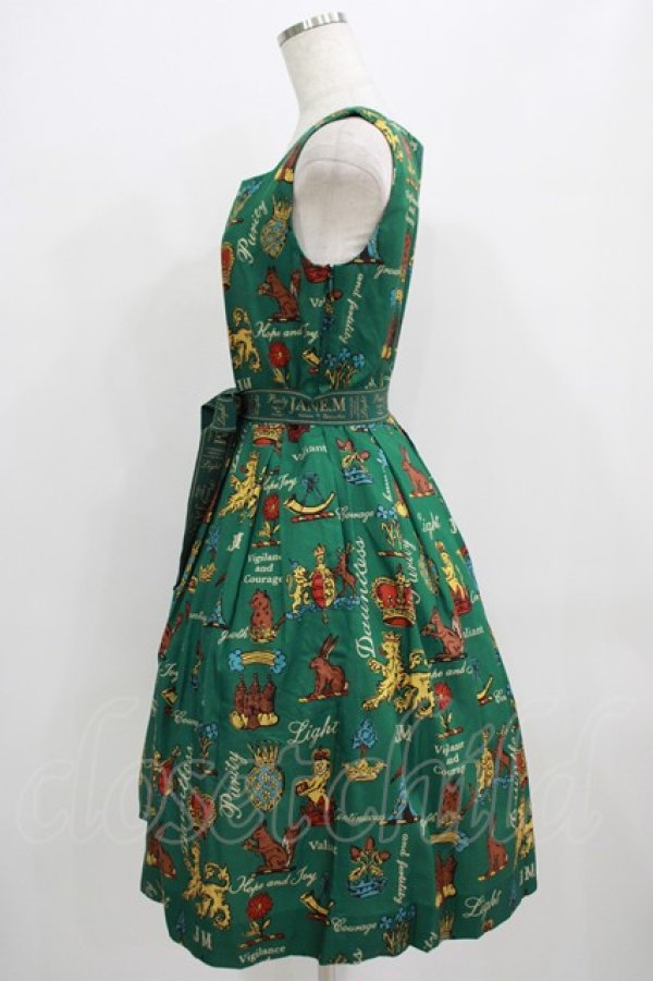 画像2: Jane Marple / Joyful crestのスクエアドレス  グリーン H-25-09-04-016-JM-OP-KB-ZH (2)