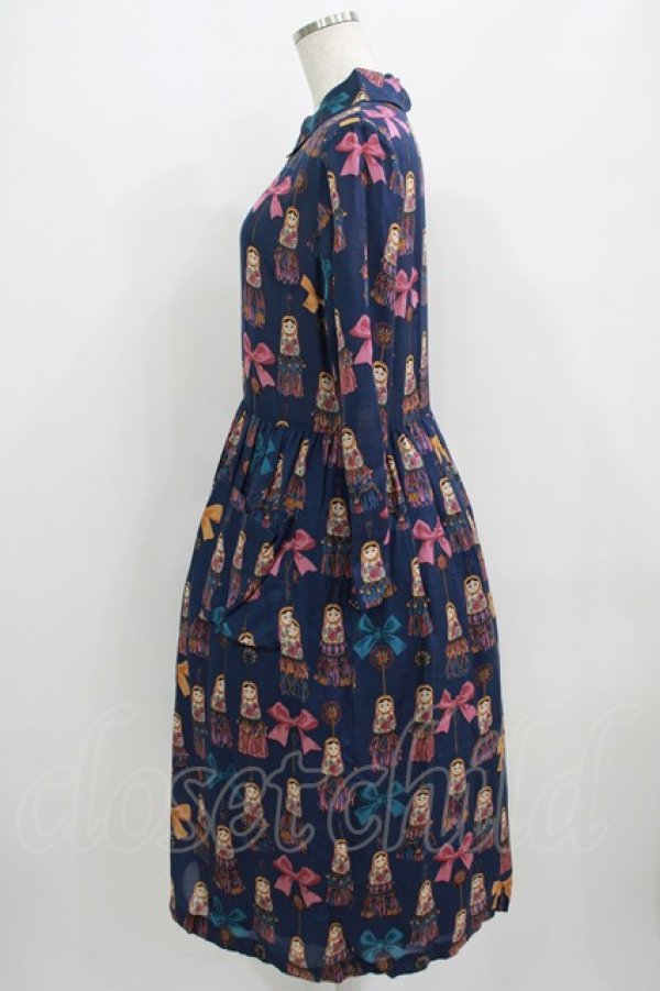 画像2: Jane Marple / Little tassel dollsのDayドレス M ブルーグレイ H-25-09-04-017-JM-OP-KB-ZH (2)