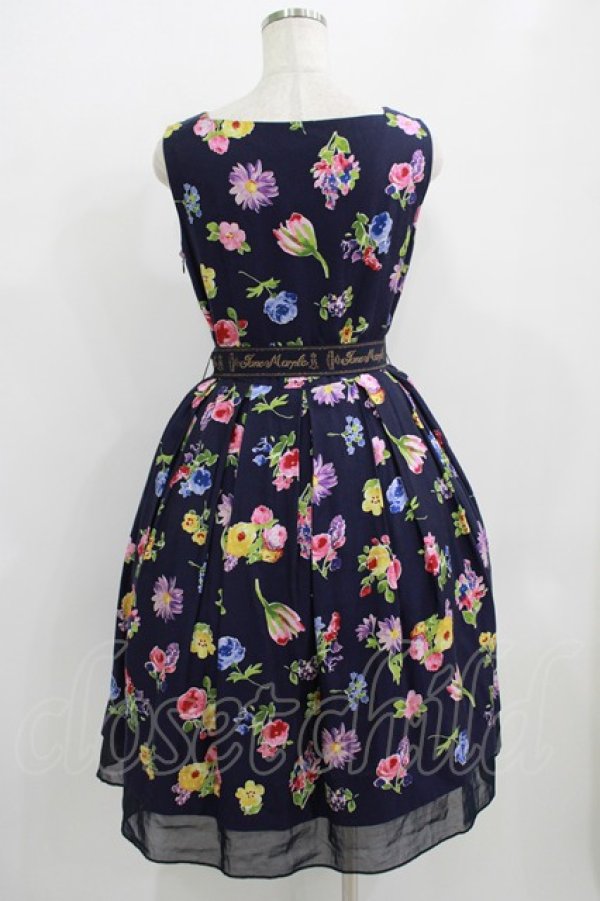 画像3: Jane Marple / Flower marketのスクエアドレス  ネイビー H-25-09-04-018-JM-OP-KB-ZH (3)