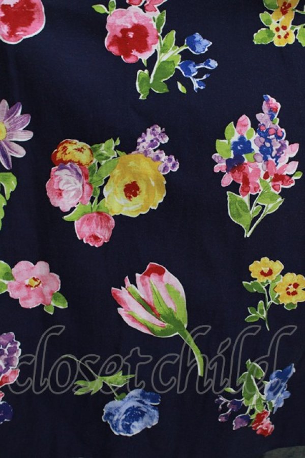 画像4: Jane Marple / Flower marketのスクエアドレス  ネイビー H-25-09-04-018-JM-OP-KB-ZH (4)