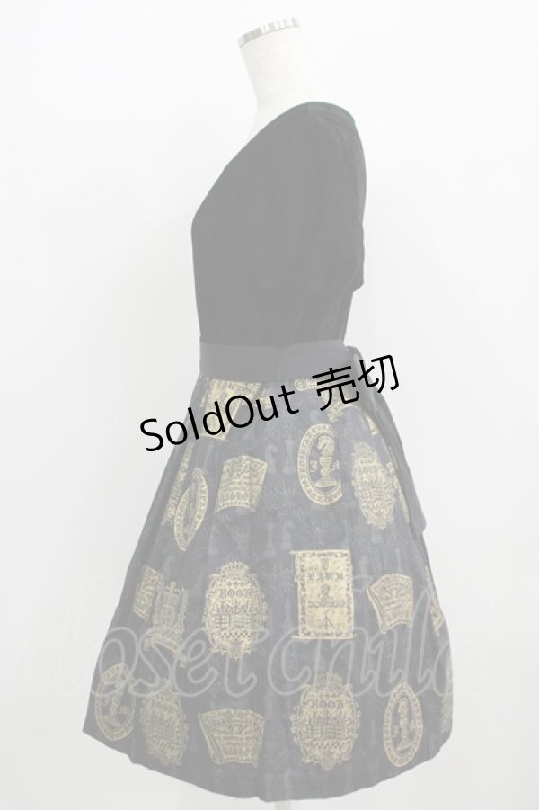 画像2: Jane Marple / チェスベルベットのミニドレス  ブラック H-25-09-04-020-JM-OP-KB-ZH (2)