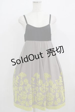 画像: Emily Temple cute / フォレストフロッキーノースリーブワンピース  グレー H-26-02-05-018-ET-OP-KB-ZH