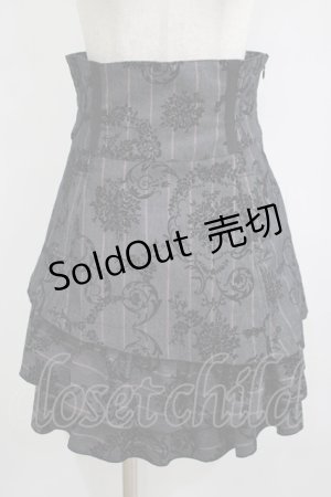 画像: MIHO MATSUDA / フロッキーストライプスカート  グレー H-25-09-05-031-GO-SK-KB-ZH