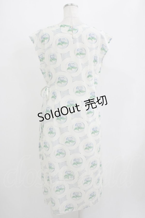 画像3: Jane Marple Dans Le Salon / Flower Plateのチュニックワンピース  アイボリー×ブルーグレイ H-25-09-05-032-JM-OP-KB-ZH (3)