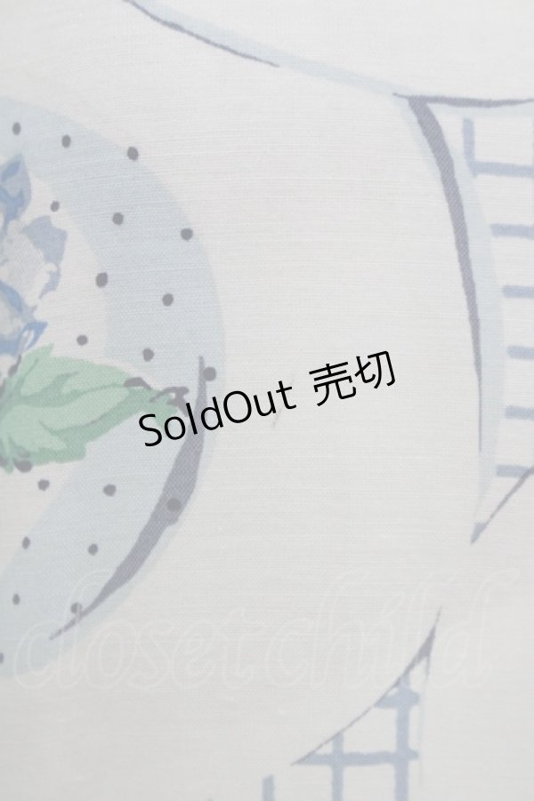 画像5: Jane Marple Dans Le Salon / Flower Plateのチュニックワンピース  アイボリー×ブルーグレイ H-25-09-05-032-JM-OP-KB-ZH (5)