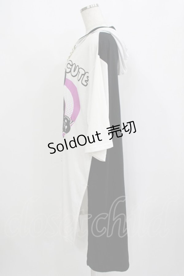 画像2: SEX POT ReVeNGe / チェーンフードBIGパーカー  白×黒 H-25-09-05-046-SP-TO-KB-ZH (2)