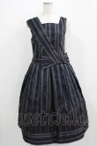 画像1: Jane Marple Dans Le Salon / Old England stripe coronation dress  ネイビー H-25-09-05-006-JM-OP-KB-ZH (1)