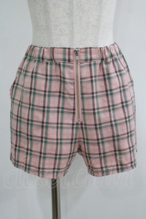 画像: Candy Stripper / COZY CHECK SHORTパンツ 2 ピンクベージュ H-25-09-05-055-PU-PA-KB-ZH