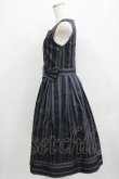 画像2: Jane Marple Dans Le Salon / Old England stripe coronation dress  ネイビー H-25-09-05-006-JM-OP-KB-ZH (2)