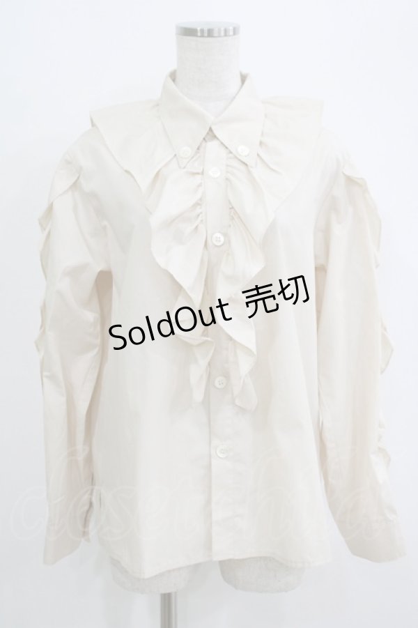 画像1: MILK / Bigフリルブラウス  ベージュ H-25-09-05-062-ML-BL-KB-ZH (1)