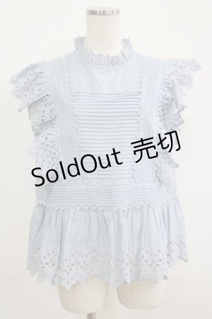 画像: Jane Marple Dans Le Salon / オーガニックブロードチュニックブラウス  サックスブルー H-25-09-05-064-JM-BL-KB-ZT376