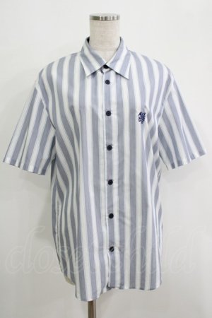 画像: MILKBOY / LOGO Stripe shirt  ホワイト×ブルー H-25-09-05-065-MB-BL-KB-ZH