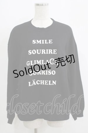 画像: Jane Marple / Just smile sweatshirt  black×off white H-25-09-05-072-JM-TO-KB-ZH