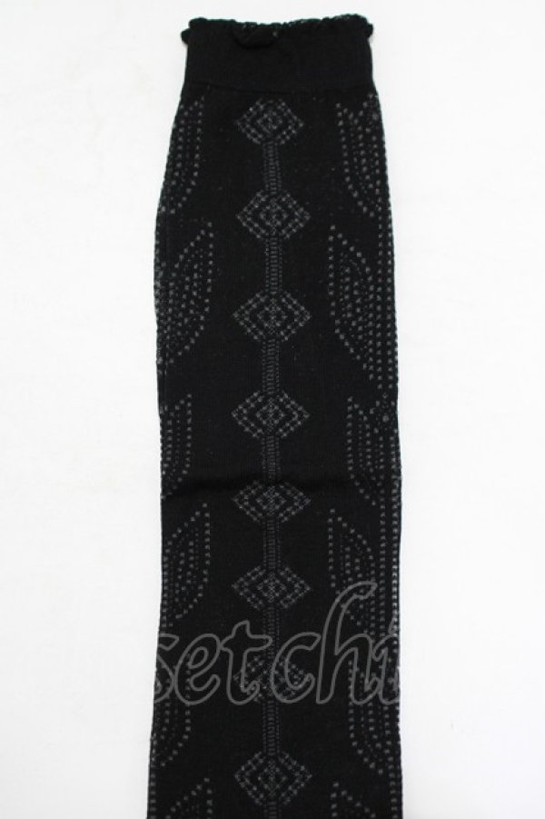 画像2: Jane Marple / Tulip lace knee socks  ブラック H-25-09-05-074-JM-ZA-KB-ZH (2)