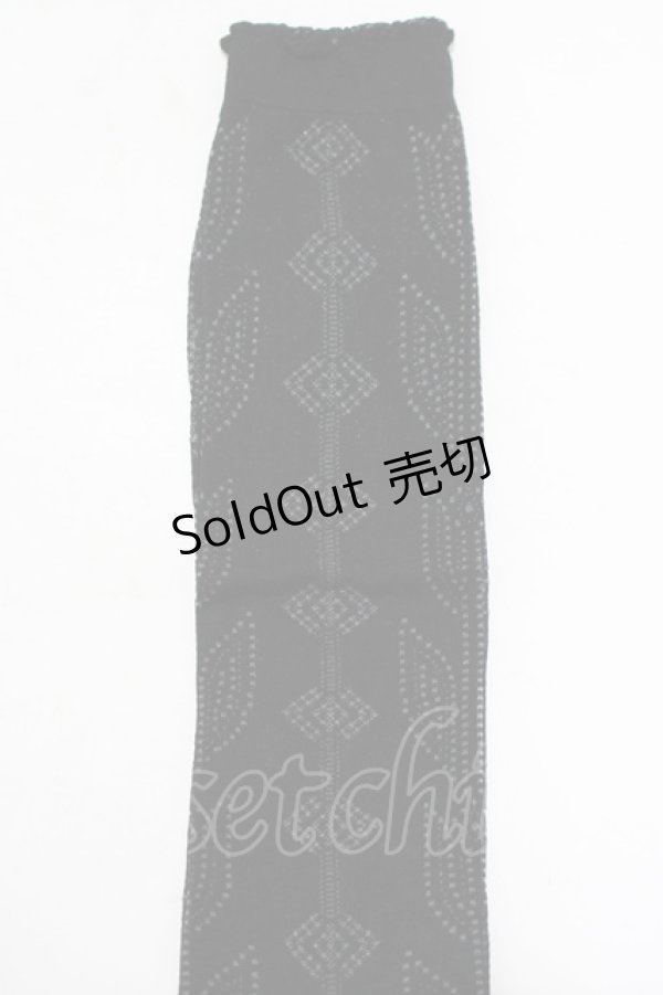 画像2: Jane Marple / Tulip lace knee socks  ブラック H-25-09-05-074-JM-ZA-KB-ZH (2)