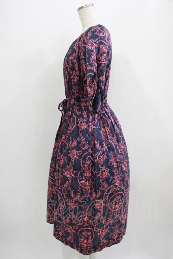 画像2: Jane Marple Dans Le Salon / Marie Antoinette drawstring sleeve dress Free ネイビー H-25-09-05-009-JM-OP-KB-ZH (2)