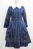 画像1: Jane Marple / Ribbon stripe jacquardのパブリックドレス  ネイビー H-25-09-05-011-JM-OP-KB-ZH (1)