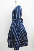 画像2: Jane Marple / Ribbon stripe jacquardのパブリックドレス  ネイビー H-25-09-05-011-JM-OP-KB-ZH (2)