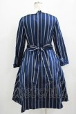 画像3: Jane Marple / Ribbon stripe jacquardのパブリックドレス  ネイビー H-25-09-05-011-JM-OP-KB-ZH (3)