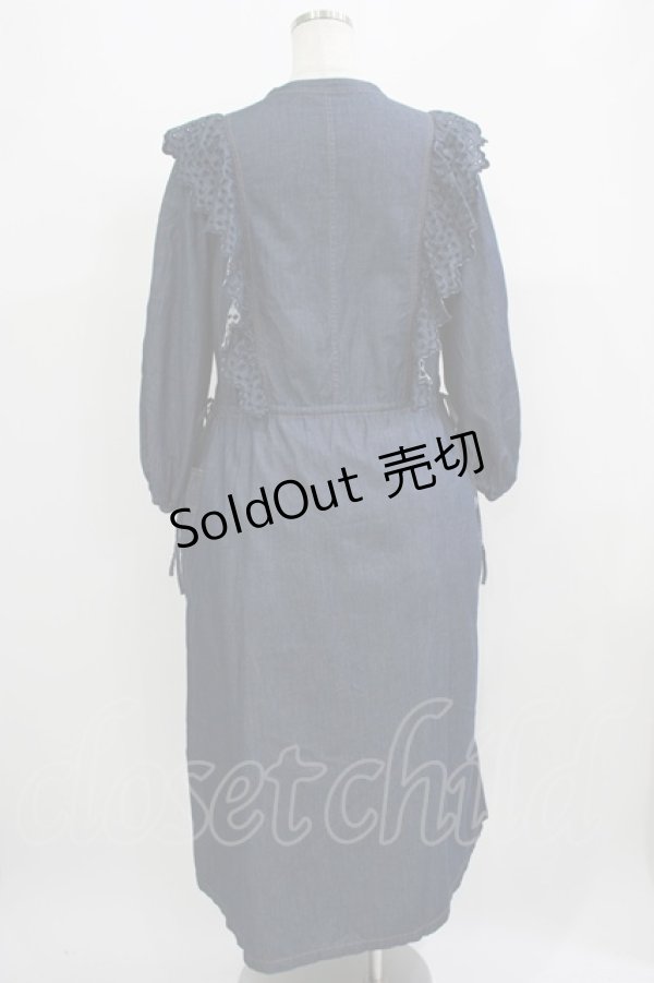 画像3: Jane Marple Dans Le Salon / ライトデニムレーストリムドレス  indigo H-25-09-05-015-JM-OP-KB-ZH (3)