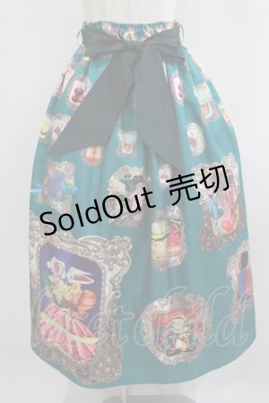 画像: pays des fees  / キメラ額縁ロングスカート  グリーン H-25-09-05-021-PU-SK-KB-ZH