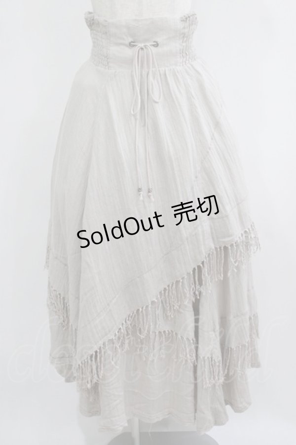 画像1: Ozz Croce / 刺繍イレギュラースカート  グレー H-25-09-05-022-OO-SK-KB-ZH (1)