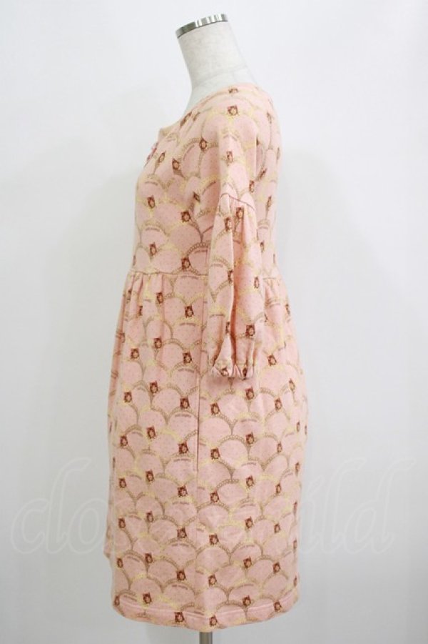 画像2: Jane Marple / gabrielleソフト裏毛のワンピース M ピンク H-25-09-05-026-JM-OP-KB-ZH (2)