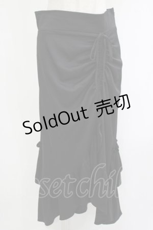 画像: DearMyLoveRose / ドロストアシメフリルマーメイトスカート LL ブラック H-25-09-06-023-EL-SK-NS-ZH
