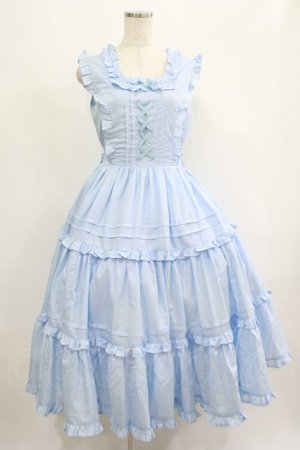 画像: Chalmiere / フリルロングジャンスカ M サックス H-25-09-06-004-PU-OP-NS-ZH